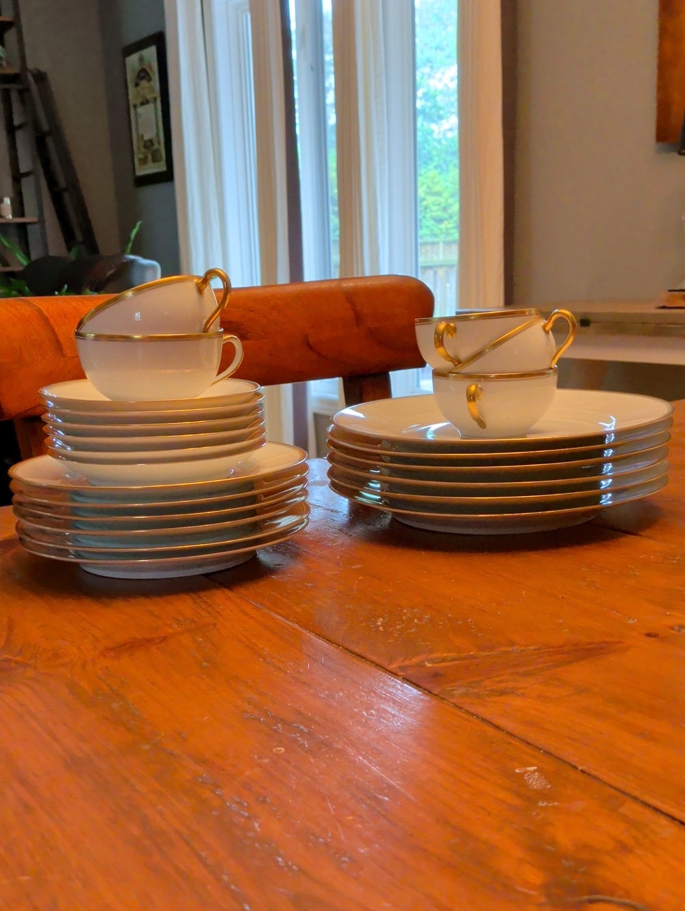 White Porcelain Dinnerware Set with Gold Trim - Refined Home Dining